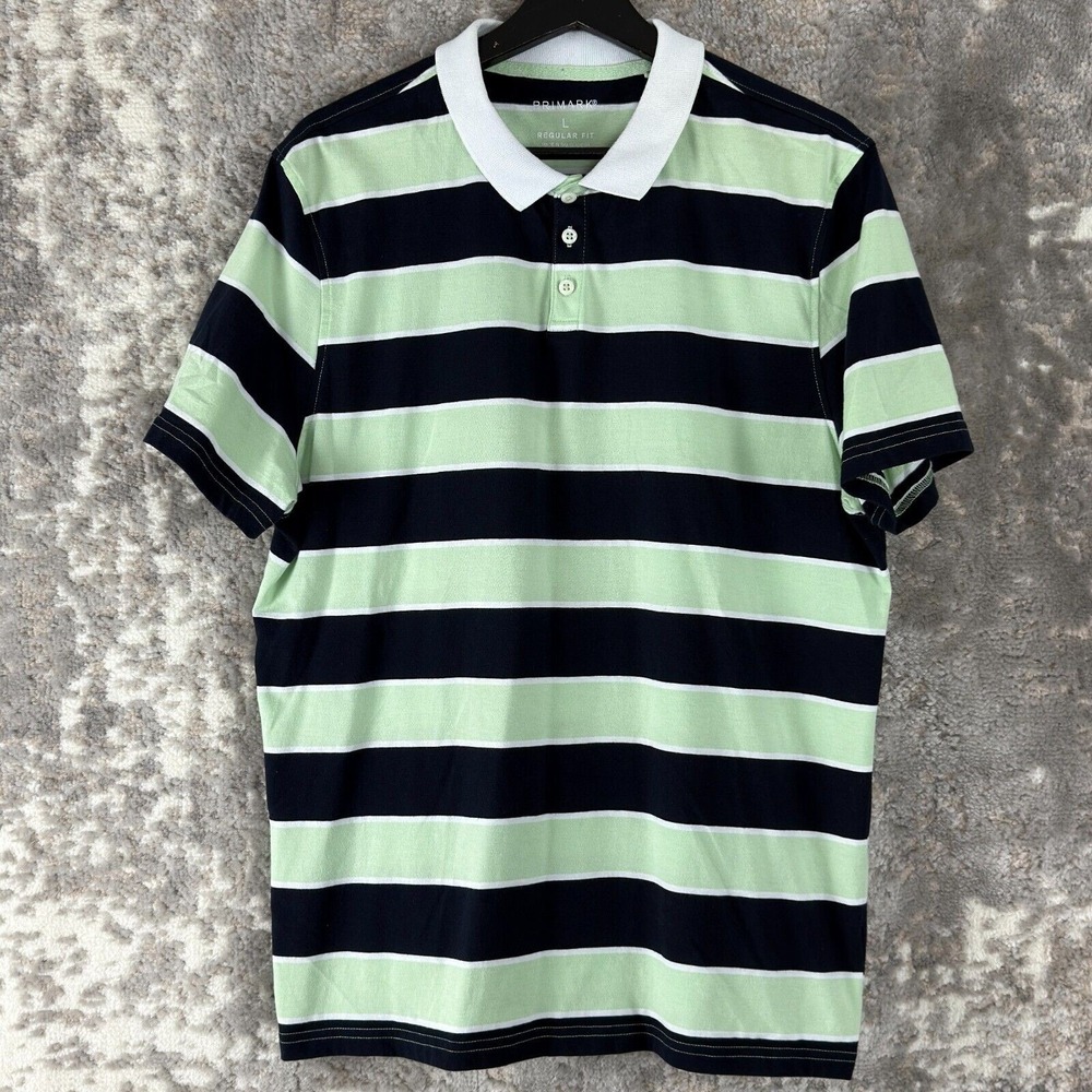 Primark Sz L Mens Regular Fit Polo Shirt Short Sleeve Casual Golf Preppy
